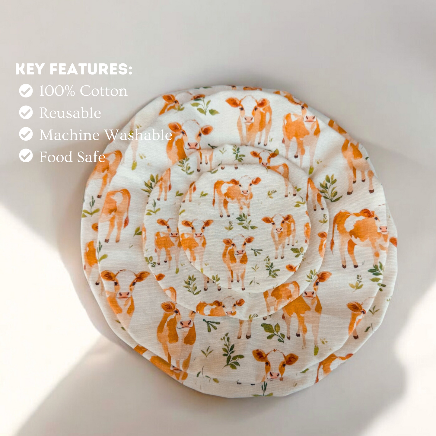 Jersey Cow Jar & Bowl Covers (4 Pack)