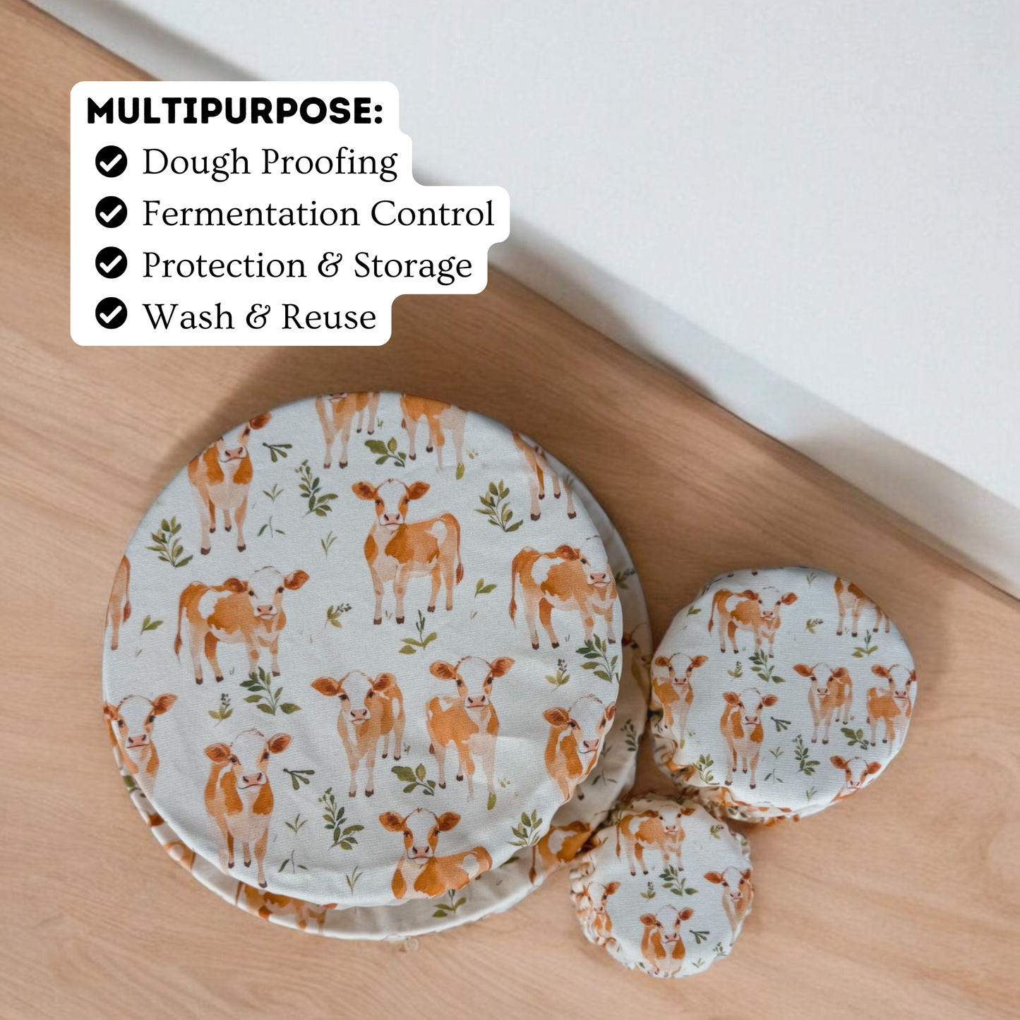 Jersey Cow Jar & Bowl Covers (4 Pack)