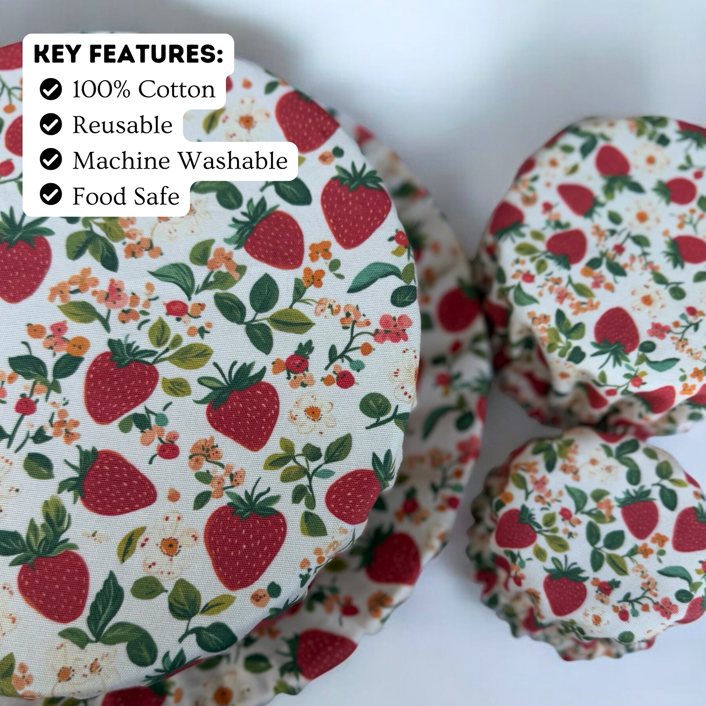 Strawberry Jar & Bowl Covers (4 Pack)