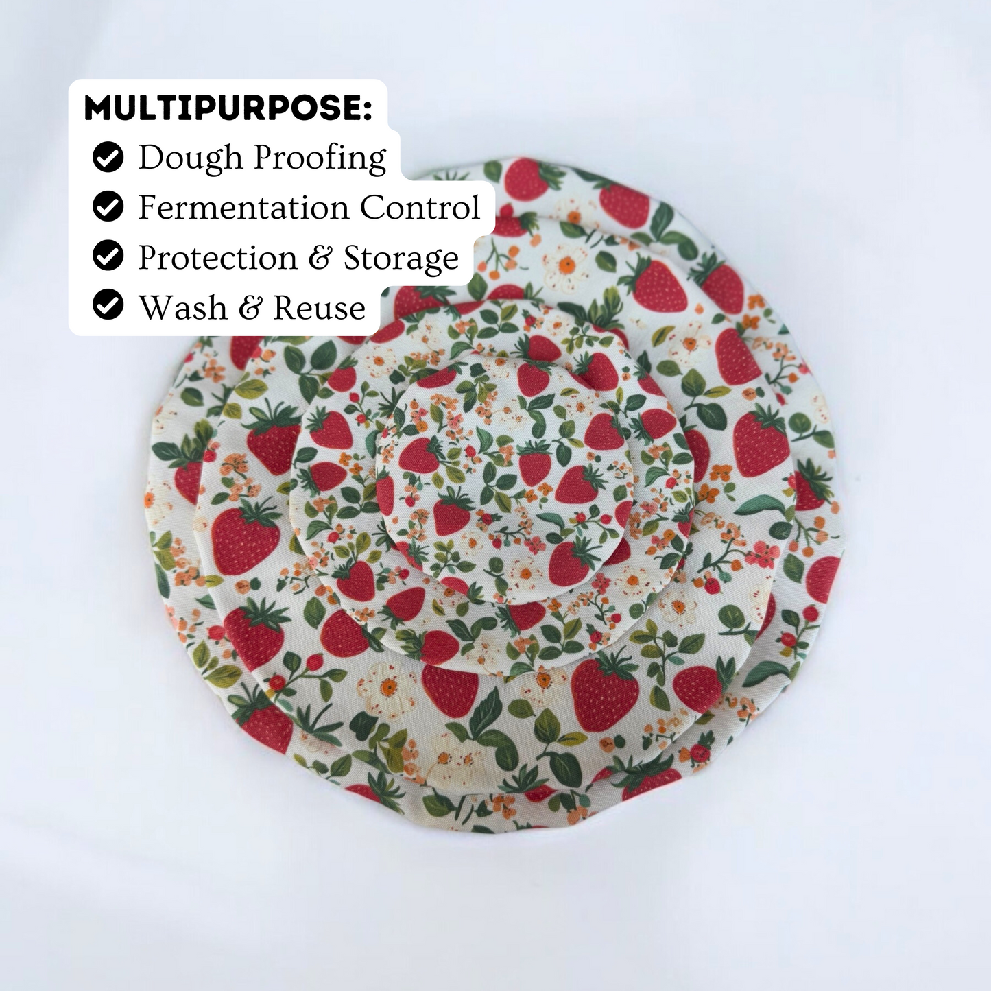 Strawberry Jar & Bowl Covers (4 Pack)