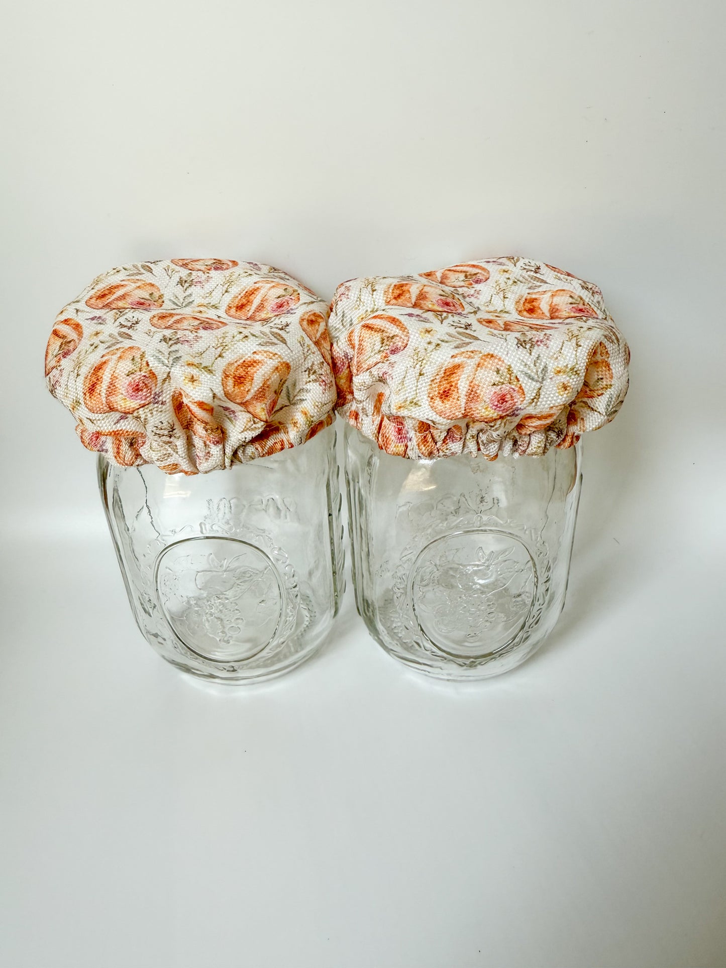 Vintage Floral Sourdough Fabric Jar Covers (Set of 2)