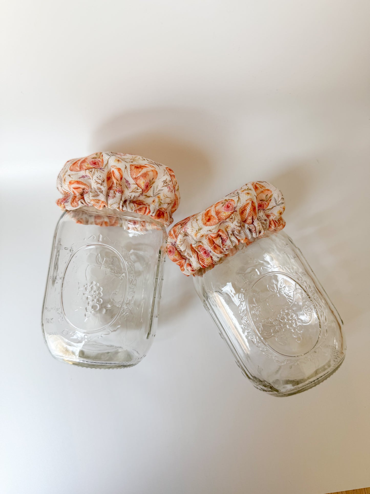 Vintage Floral Sourdough Fabric Jar Covers (Set of 2)