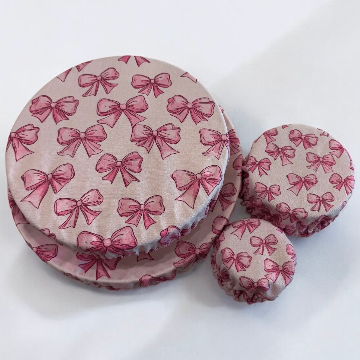 Pink Bow Jar & Bowl Covers (4 Pack)