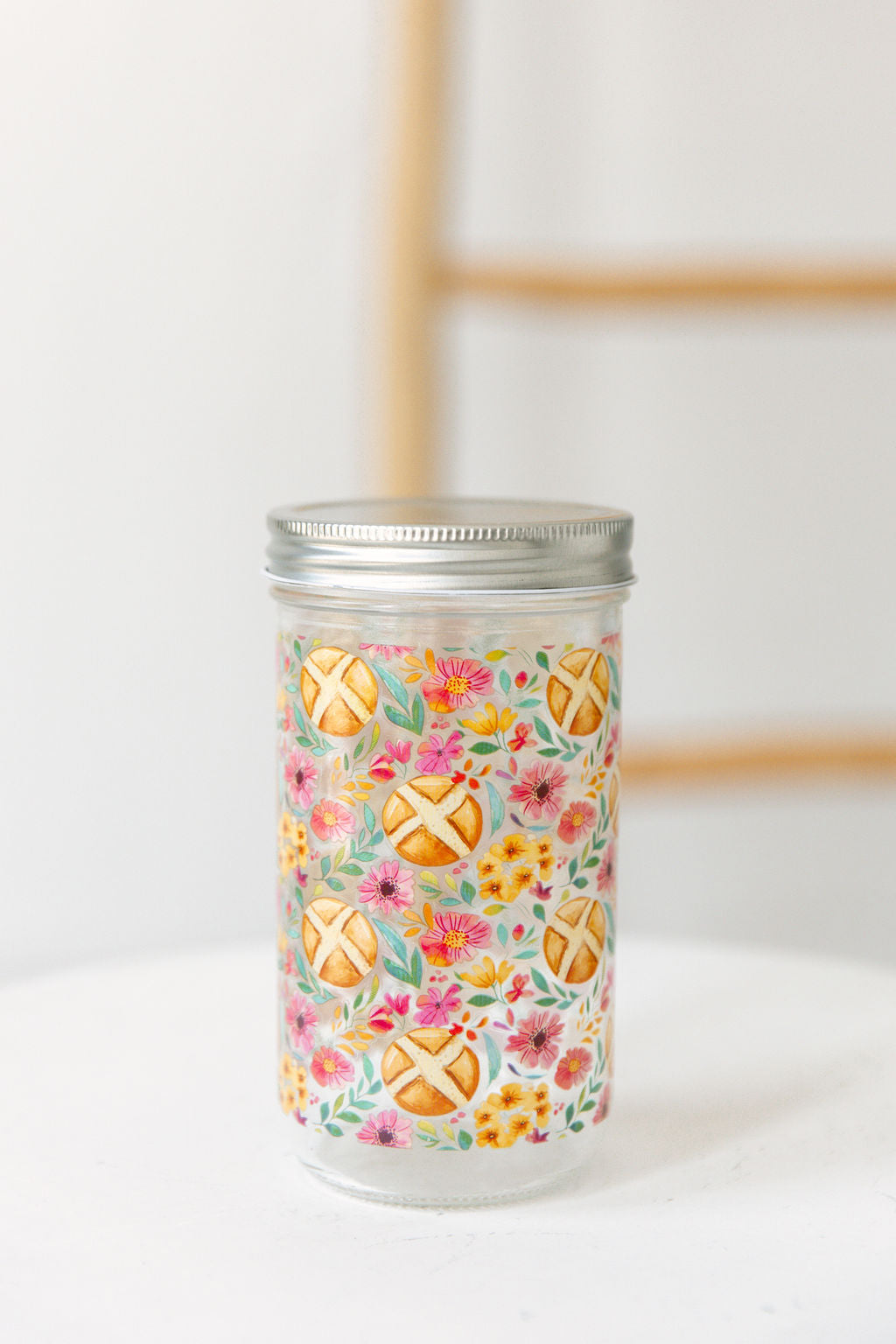Spring Floral Sourdough Starter Jar
