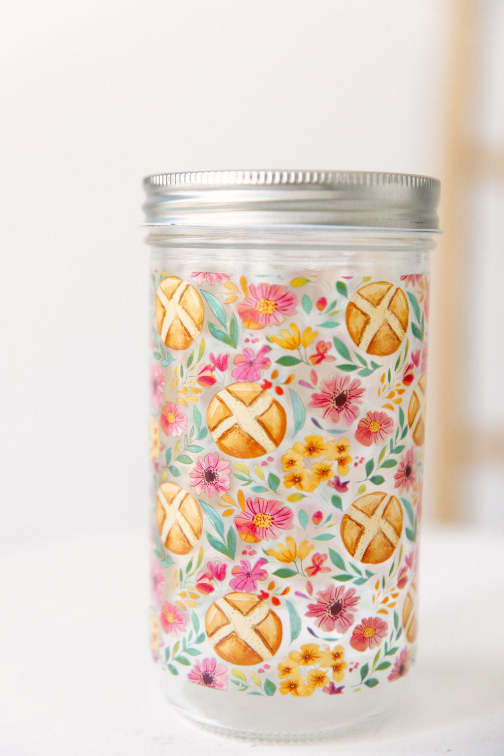Spring Floral Sourdough Starter Jar