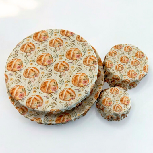 Vintage Sourdough Floral Jar & Bowl Covers (4 Pack)