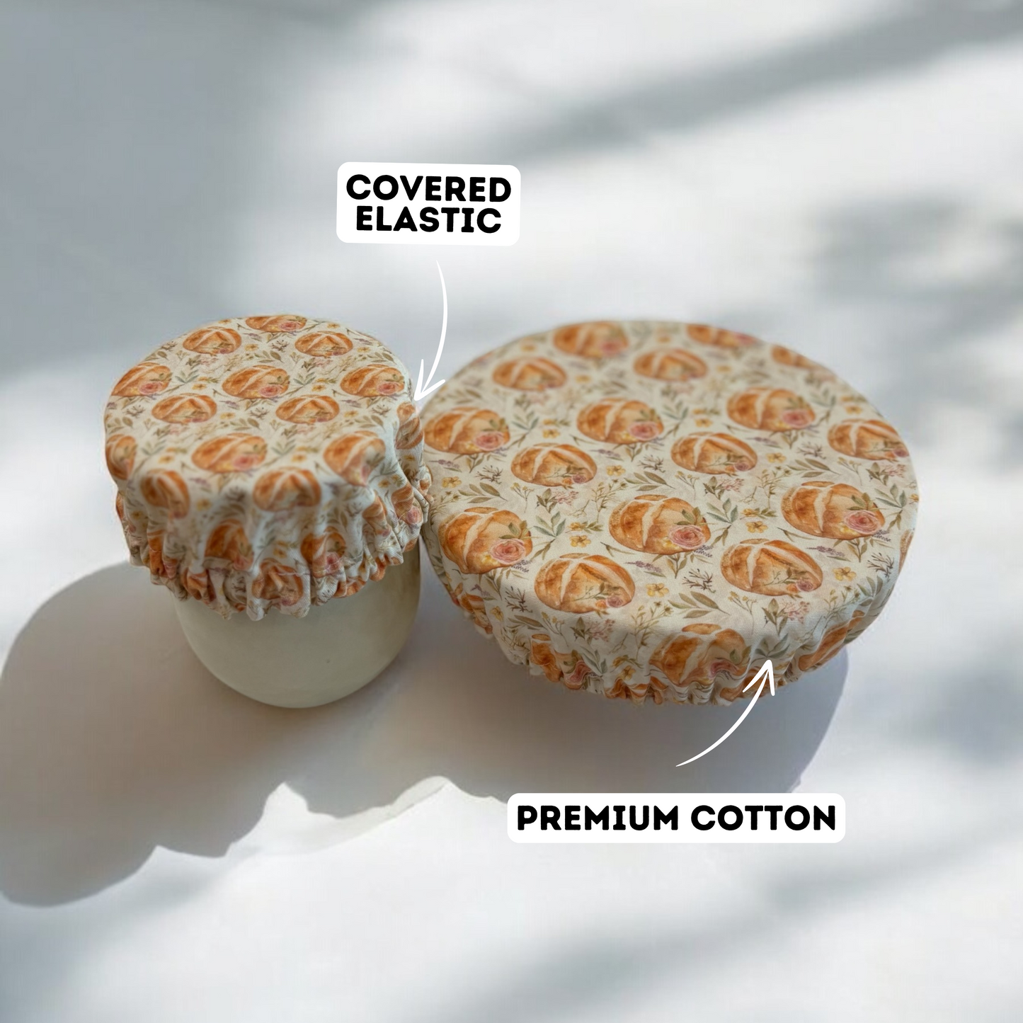 Vintage Sourdough Floral Jar & Bowl Covers (4 Pack)