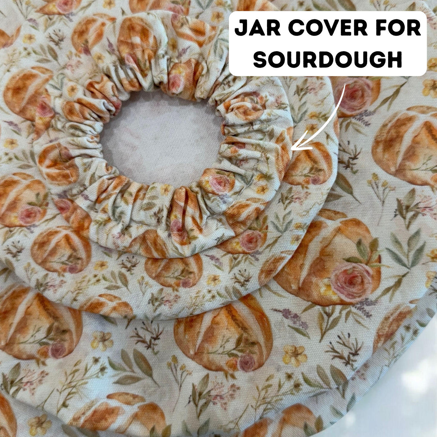 Vintage Sourdough Floral Jar & Bowl Covers (4 Pack)