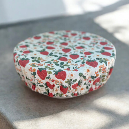 Vintage Strawberry Bowl Cover - 11in