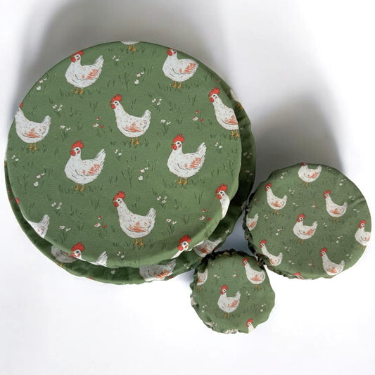 Chickens Jar & Bowl Covers (4 Pack)