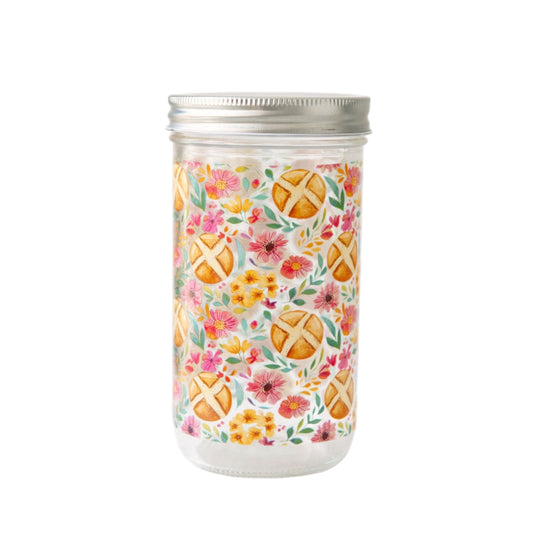 Spring Floral Sourdough Starter Jar