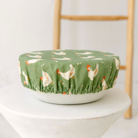 Homestead Chickens Bowl Cover - 11in